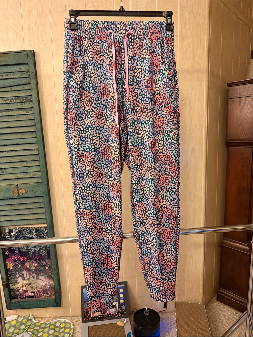 POPFLEX Pink & Blue Multicolor Printed Jogger Pants